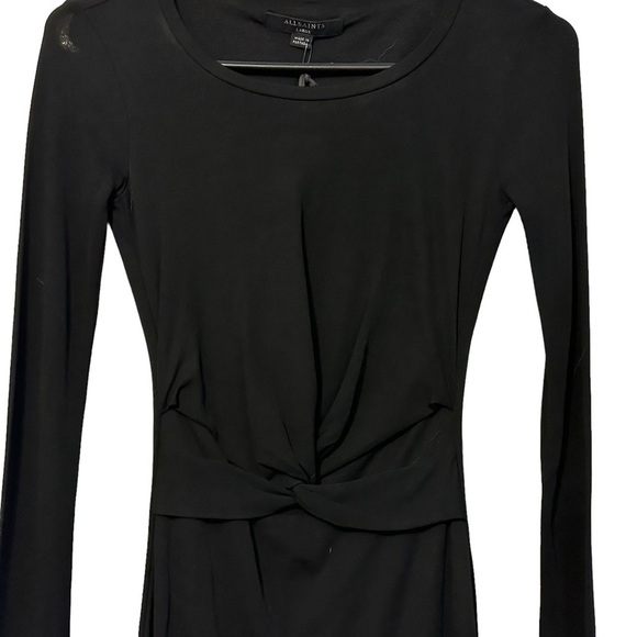 AllSaints‎ Sian Long Sleeve Dress Black NWT Size large - Picture 3 of 12